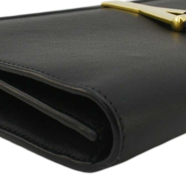 YVES SAINT LAURENT Classic Y Ligne Smooth Calfskin Leather Wallet Black