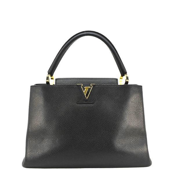 LOUIS VUITTON Capucines Taurillon Leather Shoulder Bag Black