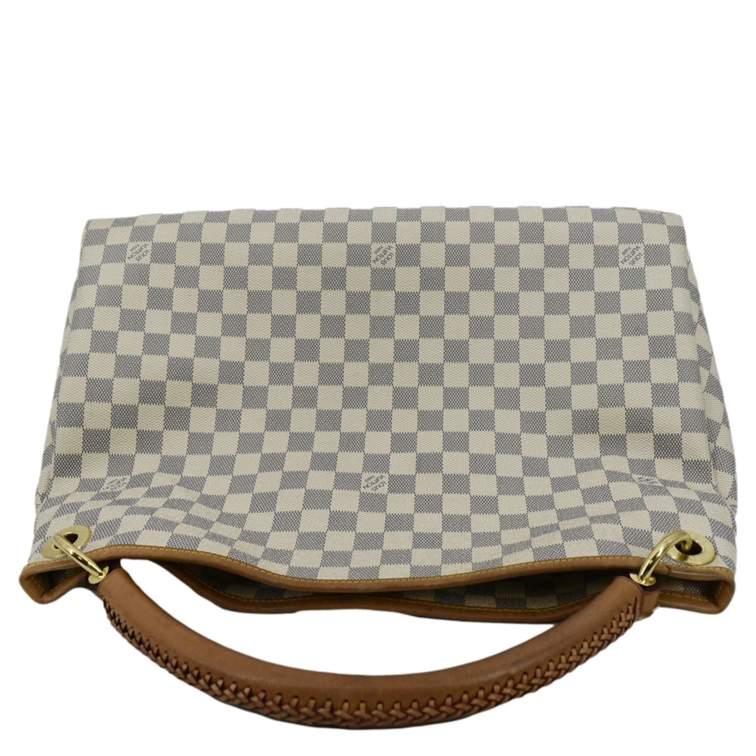 LOUIS VUITTON Artsy MM Damier Azur Hobo Bag White