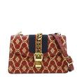 GUCCI Sylvie Small Printed Leather Satchel Bag Red 524405