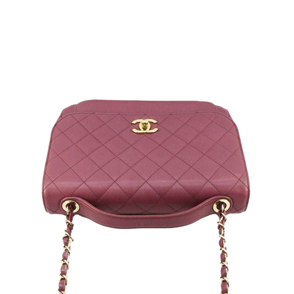 CHANEL Business Affinity Medium Flap Quilted Caviar Shoulder Bag Pink