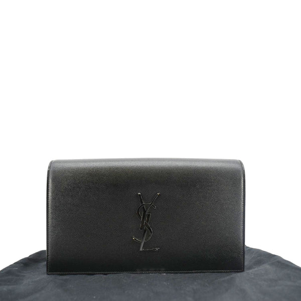 YVES SAINT LAURENT Kate Grained Leather Clutch Black