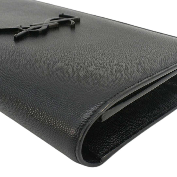 YVES SAINT LAURENT Kate Grained Leather Clutch Black