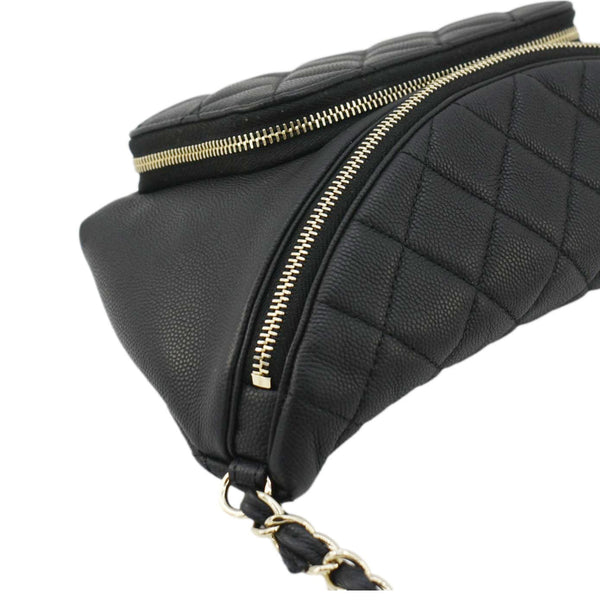 CHANEL Affinity Quilted Caviar Leather Waist Belt Bag Black