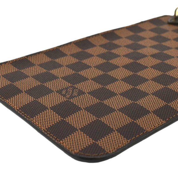 LOUIS VUITTON Neverfull Damier Ebene Pochette Wristlet Pouch Brown