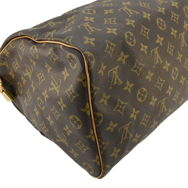 LOUIS VUITTON Speedy 40 Monogram Canvas Satchel Bag Brown