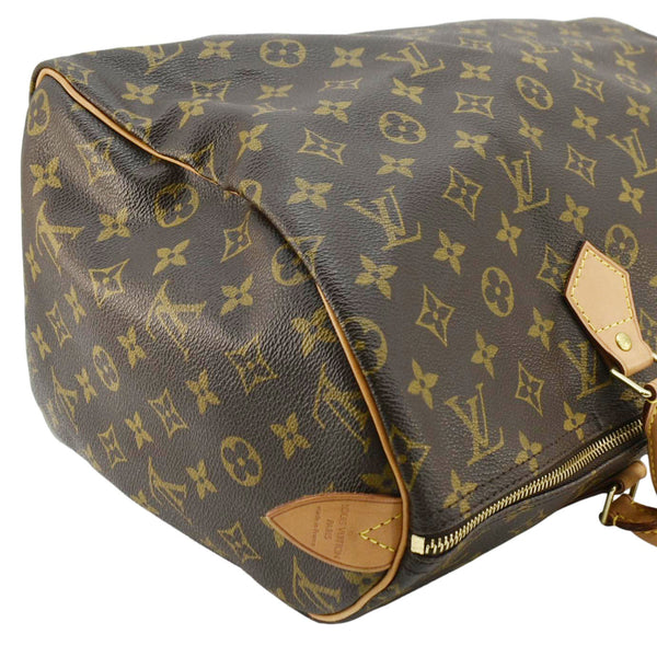 LOUIS VUITTON Speedy 40 Monogram Canvas Satchel Bag Brown