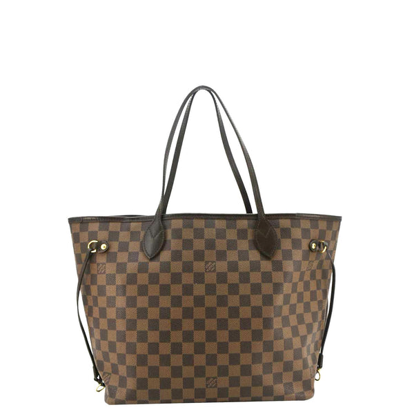 LOUIS VUITTON Neverfull MM Damier Ebene Tote Bag Brown