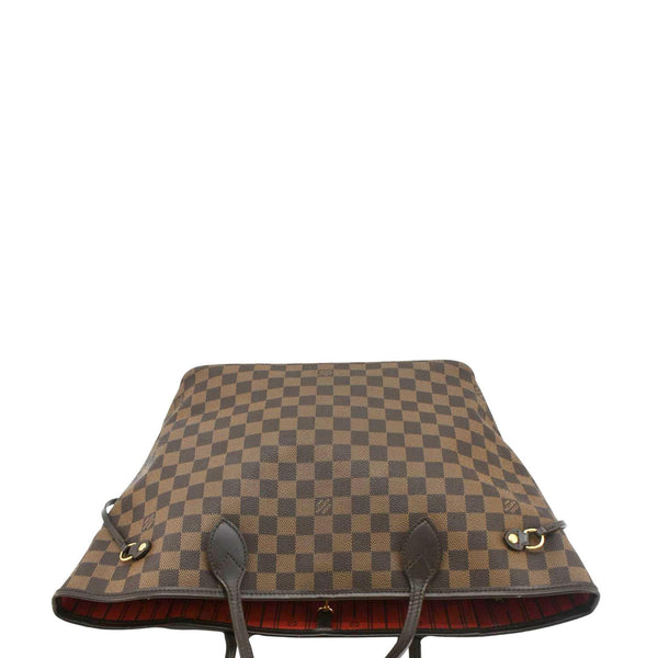 LOUIS VUITTON Neverfull MM Damier Ebene Tote Bag Brown