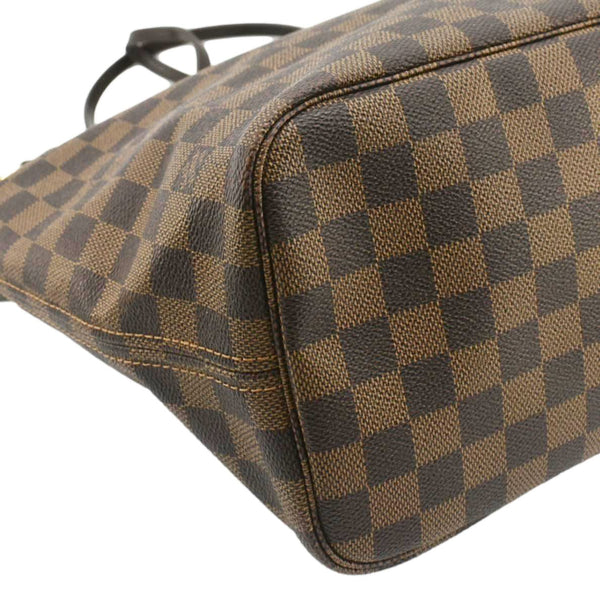 LOUIS VUITTON Neverfull MM Damier Ebene Tote Bag Brown