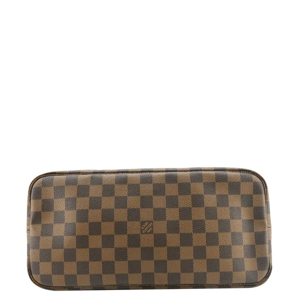 LOUIS VUITTON Neverfull MM Damier Ebene Tote Bag Brown