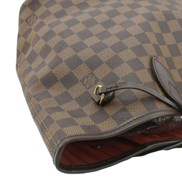 LOUIS VUITTON Neverfull MM Damier Ebene Tote Bag Brown