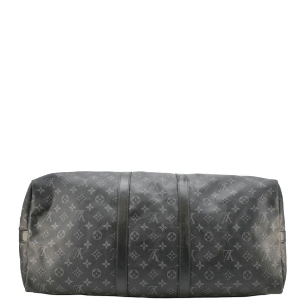 LOUIS VUITTON Keepall 55 Bandouliere Monogram Eclipse Travel Bag Black