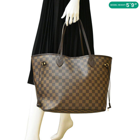 LOUIS VUITTON Neverfull MM Shoulder Bag Brown dummy look