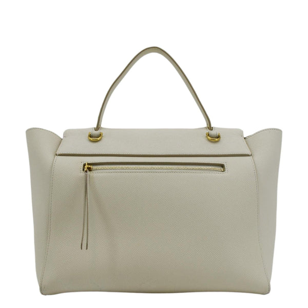 CELINE Mini Belt Grained Calfskin Leather Shoulder Bag White back look