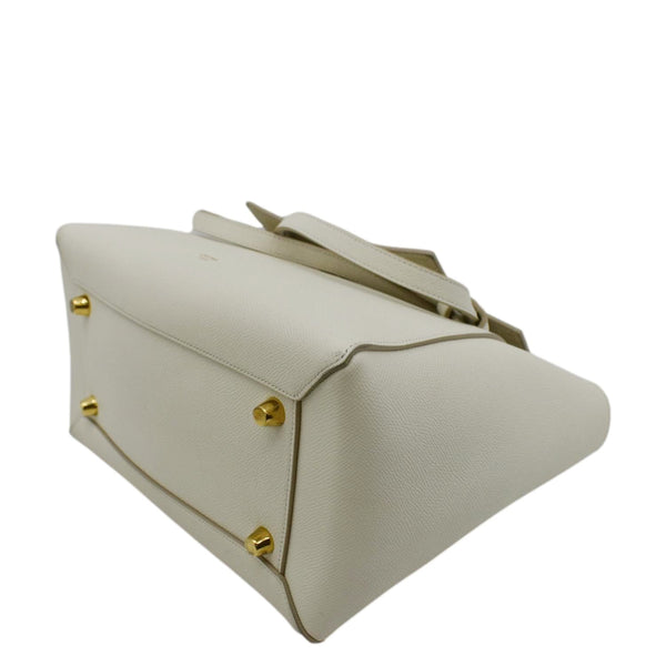 CELINE Mini Belt Grained Calfskin Leather Shoulder Bag White