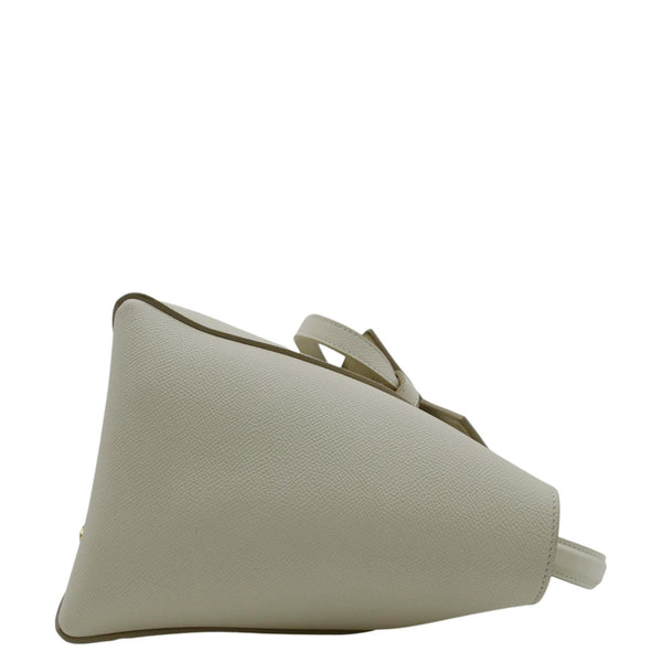 CELINE Mini Belt Grained Calfskin Leather Shoulder Bag White