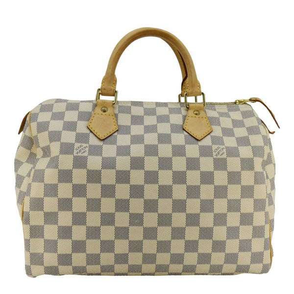 LOUIS VUITTON Speedy 30 Damier Azur Satchel Bag White