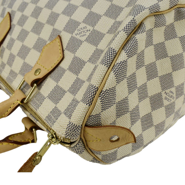 LOUIS VUITTON Speedy 30 Damier Azur Satchel Bag White