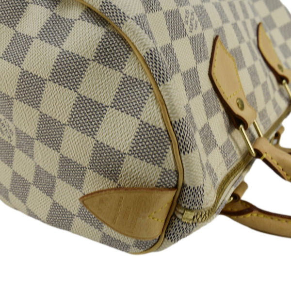 LOUIS VUITTON Speedy 30 Damier Azur Satchel Bag White