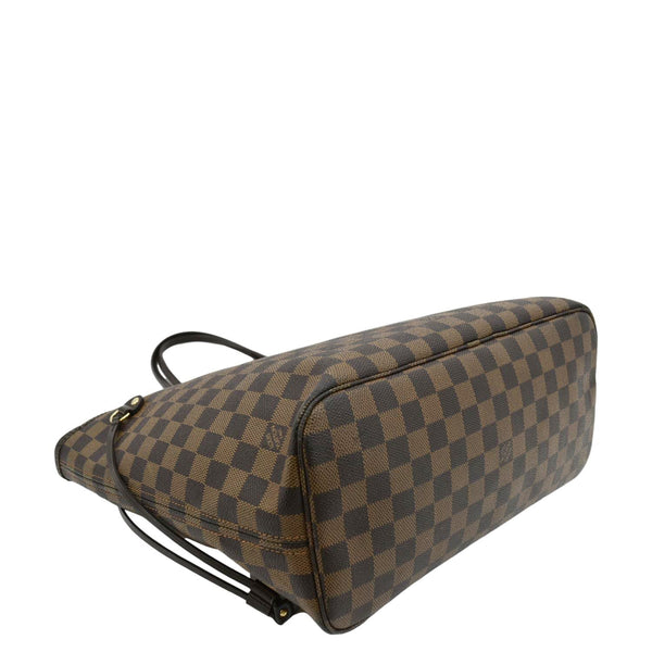 LOUIS VUITTON Neverfull MM Damier Ebene Tote Bag Brown