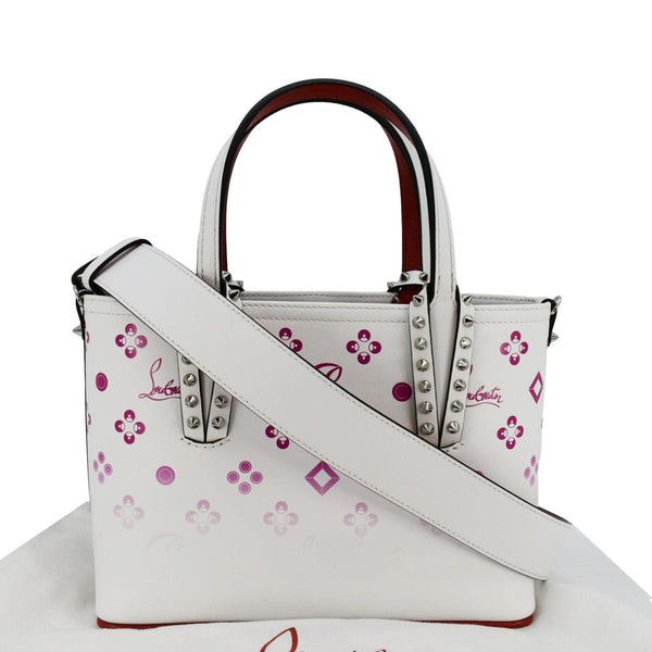 CHRISTIAN LOUBOUTIN Cabata Leather Tote Crossbody Bag White