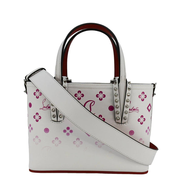 CHRISTIAN LOUBOUTIN Cabata Leather Tote Crossbody Bag White