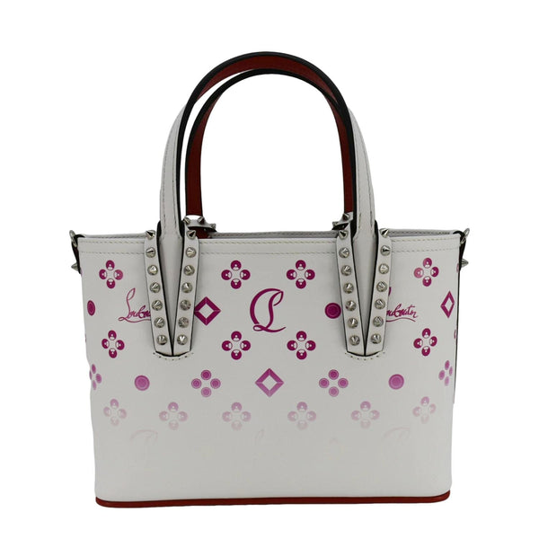 CHRISTIAN LOUBOUTIN Cabata Leather Tote Crossbody Bag White