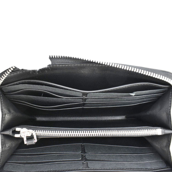 GIVENCHY Iconic Suffiano Leather Zip Long Wallet Black