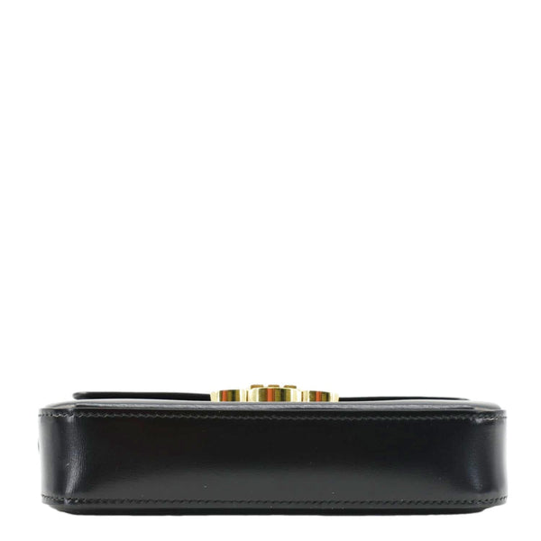 CELINE Triomphe Calfskin Leather Shoulder Bag Black