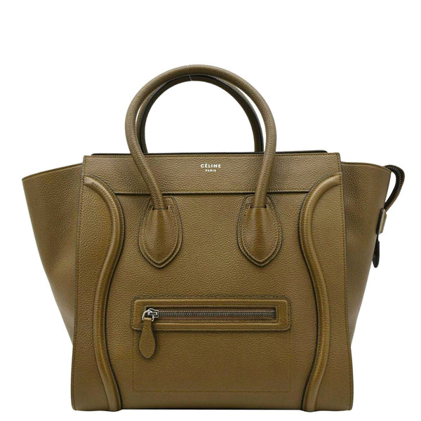 CELINE Mini Luggage Leather Tote front zipper look