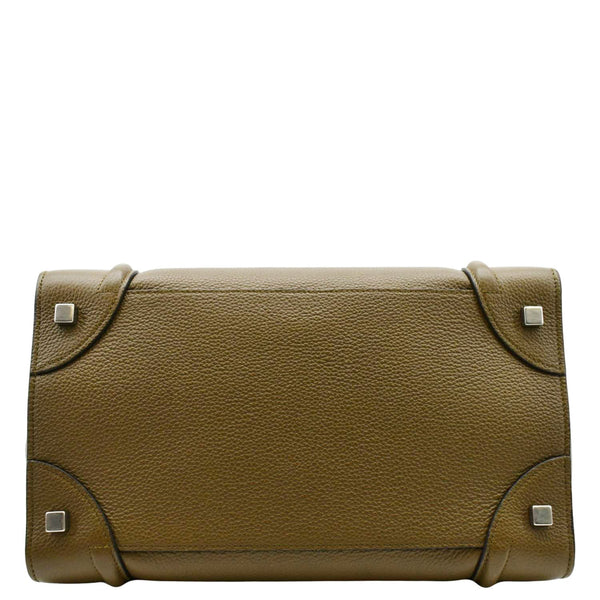 CELINE Mini Luggage Leather Tote Bag Olive