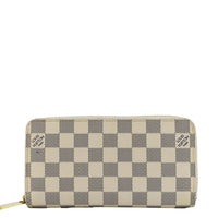 LOUIS VUITTON Damier Azur Zippy Wallet White