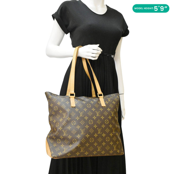 LOUIS VUITTON Cabas Piano Monogram Canvas Tote Bag Brown