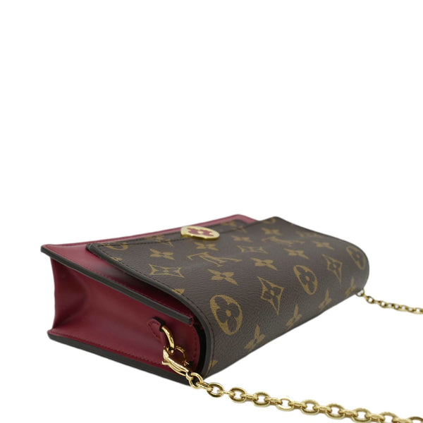 LOUIS VUITTON Flore Monogram Canvas Chain Wallet Fuchsia