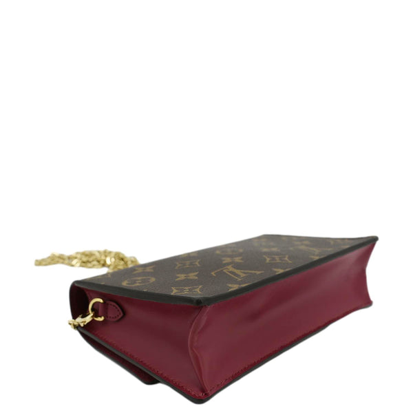 LOUIS VUITTON Flore Monogram Canvas Chain Wallet Fuchsia