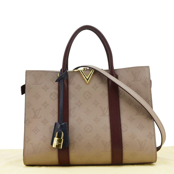 LOUIS VUITTON Very MM Monogram Cuir Plume Tote Light Purple