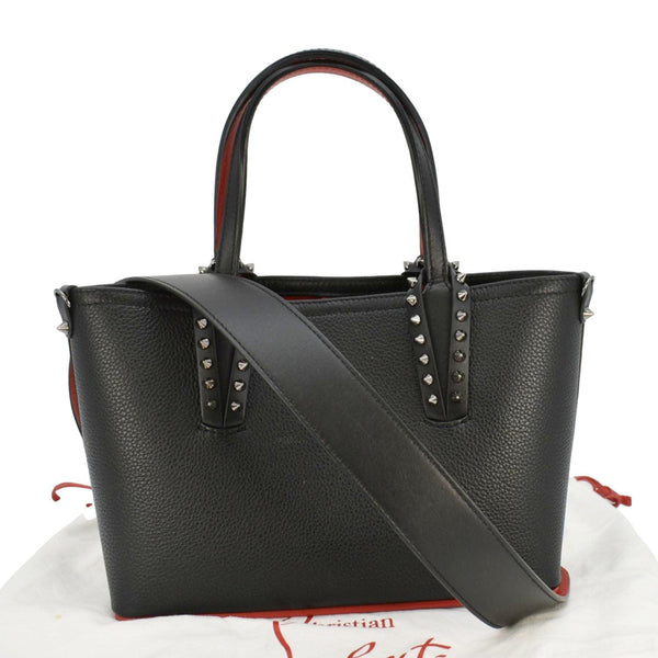 CHRISTIAN LOUBOUTIN Studded Cabata Leather Tote Bag Black