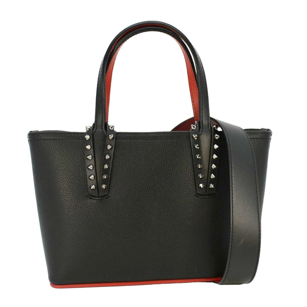 CHRISTIAN LOUBOUTIN Studded Cabata Leather Tote Bag Black