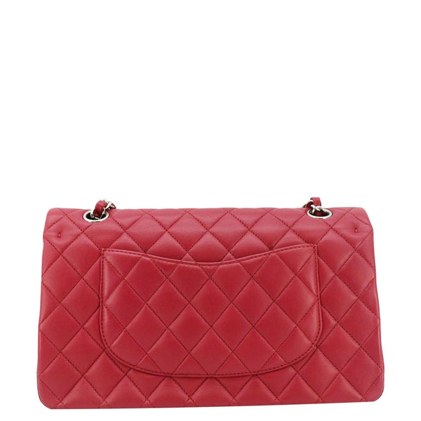 CHANEL Classic Double Flap Medium Quilted Leather Shoulder Bag Fuchsia Pink