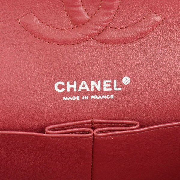 CHANEL Classic Double Flap Medium Quilted Leather Shoulder Bag Fuchsia Pink