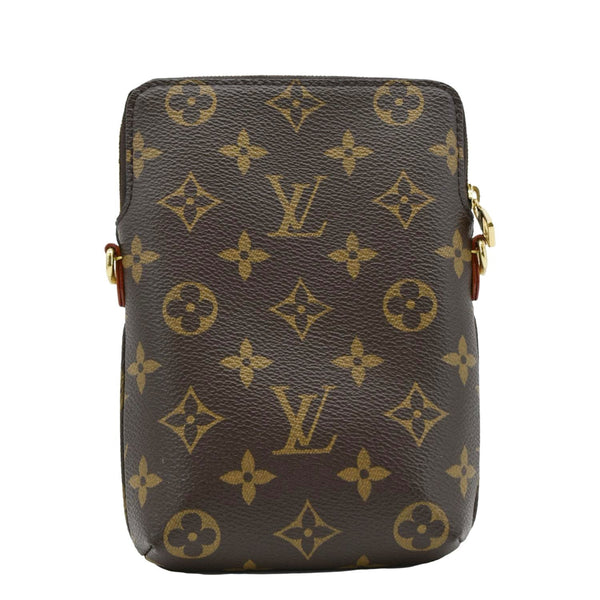 LOUIS VUITTON Utility Phone Sleeve Monogram Canvas Crossbody Bag Brown