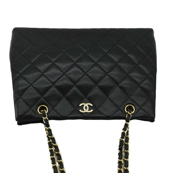 CHANEL Quilted Leather Shopping Tote Bag Black 5759708