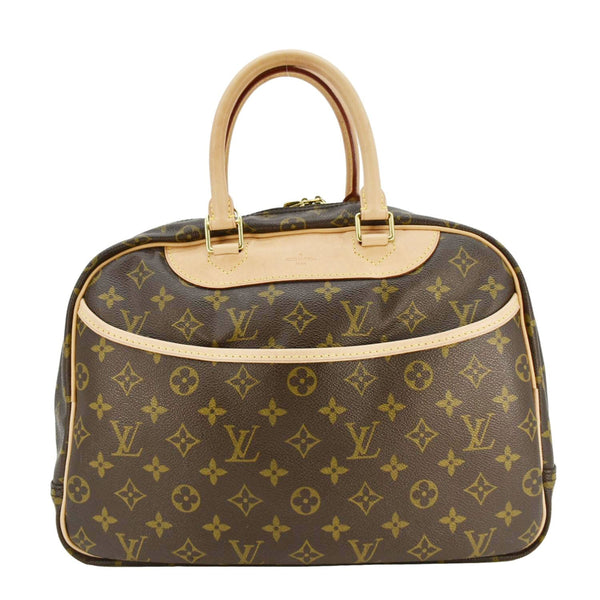 LOUIS VUITTON Deauville Bowling Monogram Canvas Satchel Bag Brown