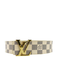 LOUIS VUITTON Damier Azur LV Initiales Belt White