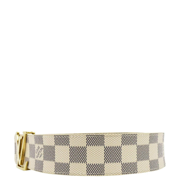 LOUIS VUITTON Damier Azur LV Initiales Belt White