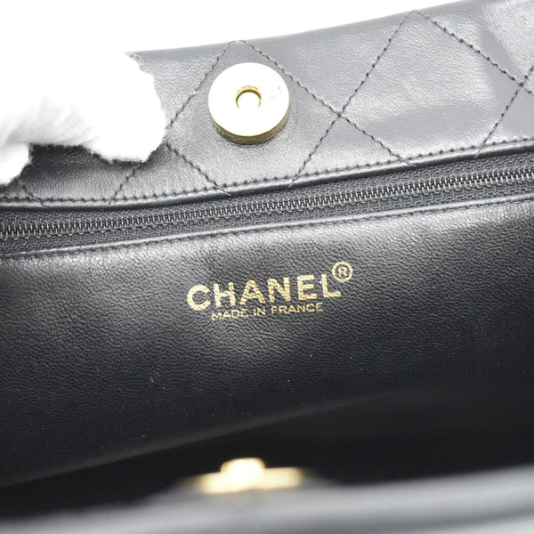 CHANEL Quilted Leather Shopping Tote Bag Black