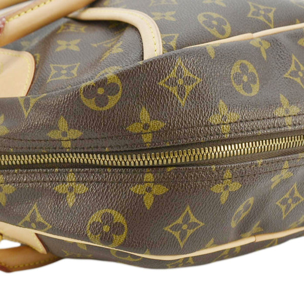 LOUIS VUITTON Deauville Bowling Monogram Canvas Satchel Bag Brown