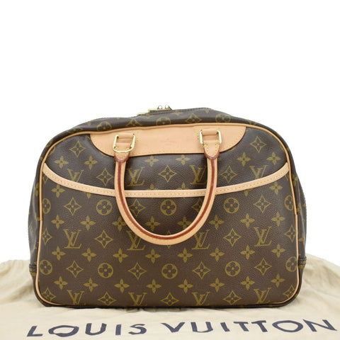 LOUIS VUITTON Deauville Bowling Monogram Canvas Satchel Bag Brown