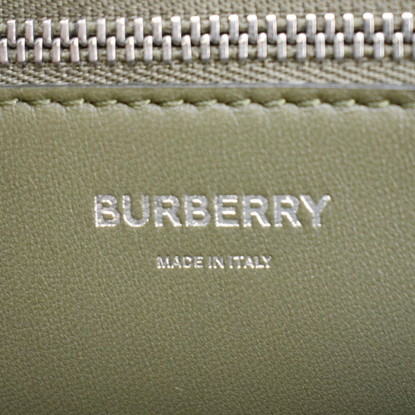 BURBERRY Camouflage Mini Print Canvas Pocket Crossbody Bag Olive Green